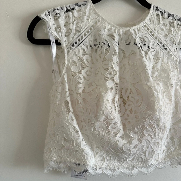NWT David’s Bridal Lace Tank Separates Bridal Top Soft White Size 4 - Picture 5 of 10